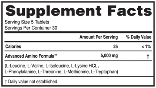 Advanced Amino Formula Supplement Facts